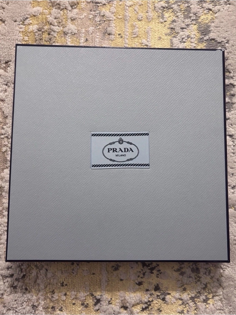 Prada Milano Empty Box With Paper And Ribbon 10x10x1.5 Inch